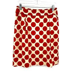 MAXMARA Weekend *Flawed* Red Cream Polka Dot Knee Length Straight Skirt Size 8